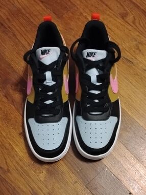 Nike Court Borough Low Black, Light Blue, Pink & Gold Size 9 Women's 7Y Youth